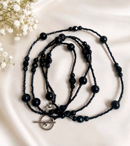Collana donna nera lunga - donna,