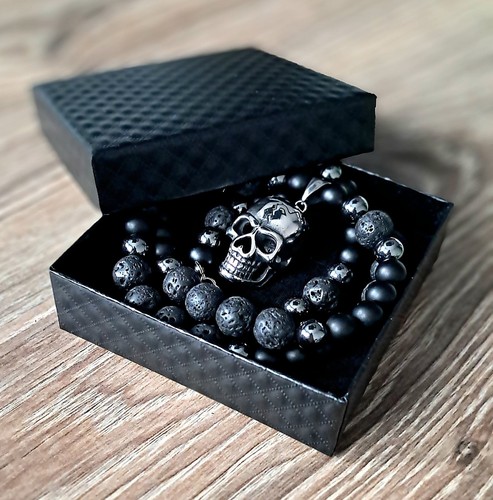 Collana perle uomo nere - collana, da
