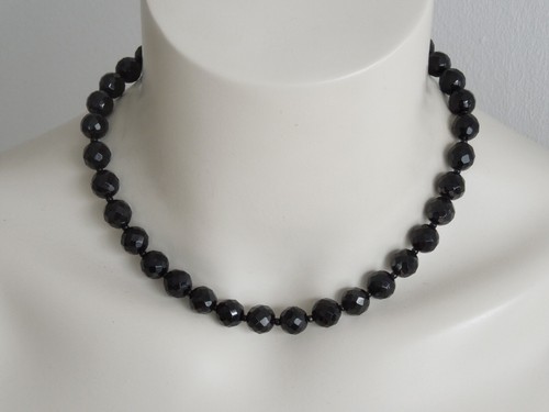 Collana sfera nera facettata - sfera,