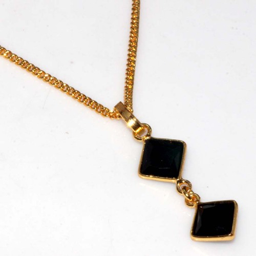 Collana sfaccettata onice - , nera
