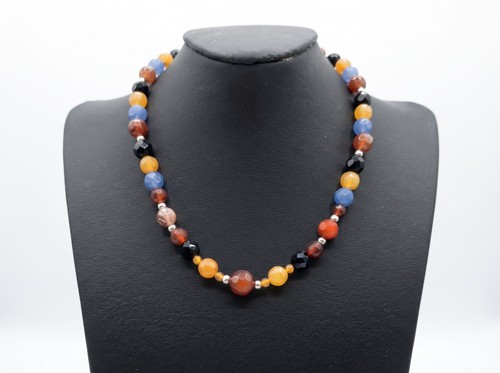 Collana agata blu onice nera