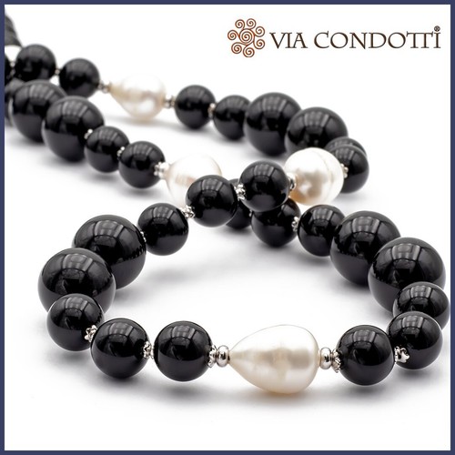 Collana onice nero perle - collana,