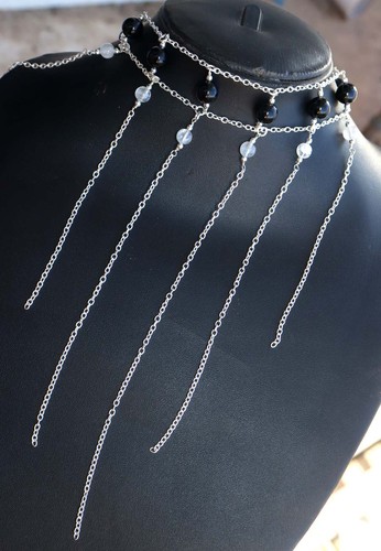 Collana quarzo cristallo onice - quarzo,