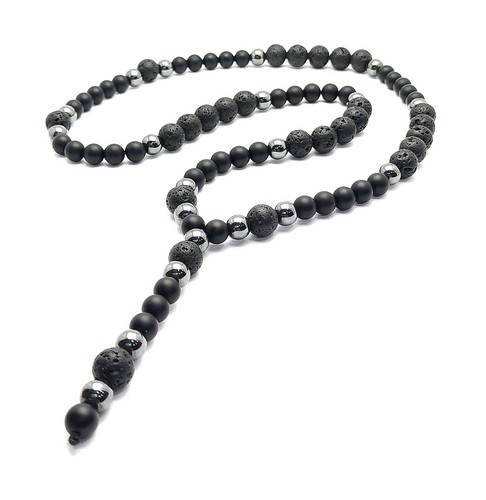 Collana perle lunghe nere - perle,