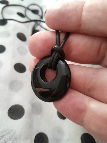 Collana uomo onice nera - collana,
