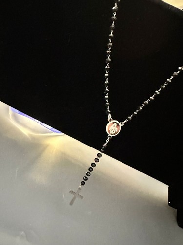 Collana rosario onice nera - collana,