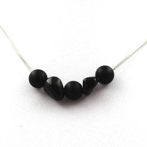 Collana perle onice nero opaco - onice,